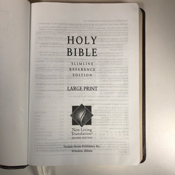 Tyndale Bible New Living Translation NLT Bonded Leather Burgundy Slimline 2004 - Picture 5 of 7
